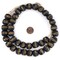 The Bead Chest African Kente Beads - Full Strand of Krobo Glass Beads (Black)